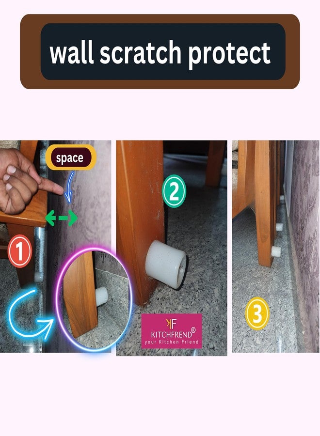 KITCHFREND Sofa Wall Protector - 2 Inch Nylon Plastic Bush with Screw | Each Pack of 10 | Wall Protectors for Furniture | Sofa Back Protector from Wall|Prevent Sofa Wall Scratches | Easy Installation - Image 2